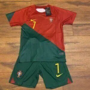 2022 Portugal World Cup Ronaldo #7 Soccer Jersey and Shorts Set - Kids